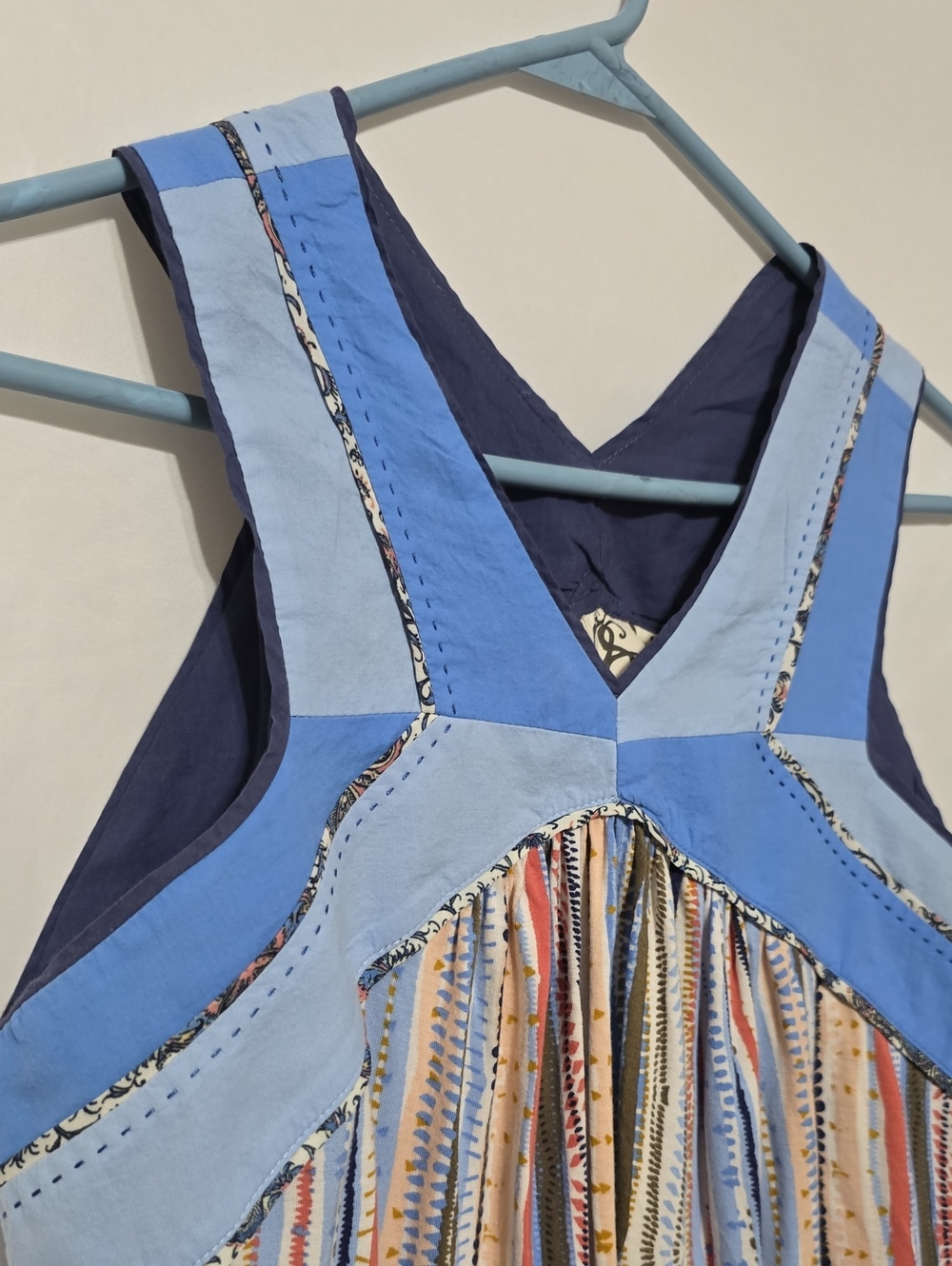 Anthropologie One September Meseta Boho Patchwork Striped Tank Top M - Picture 2 of 7